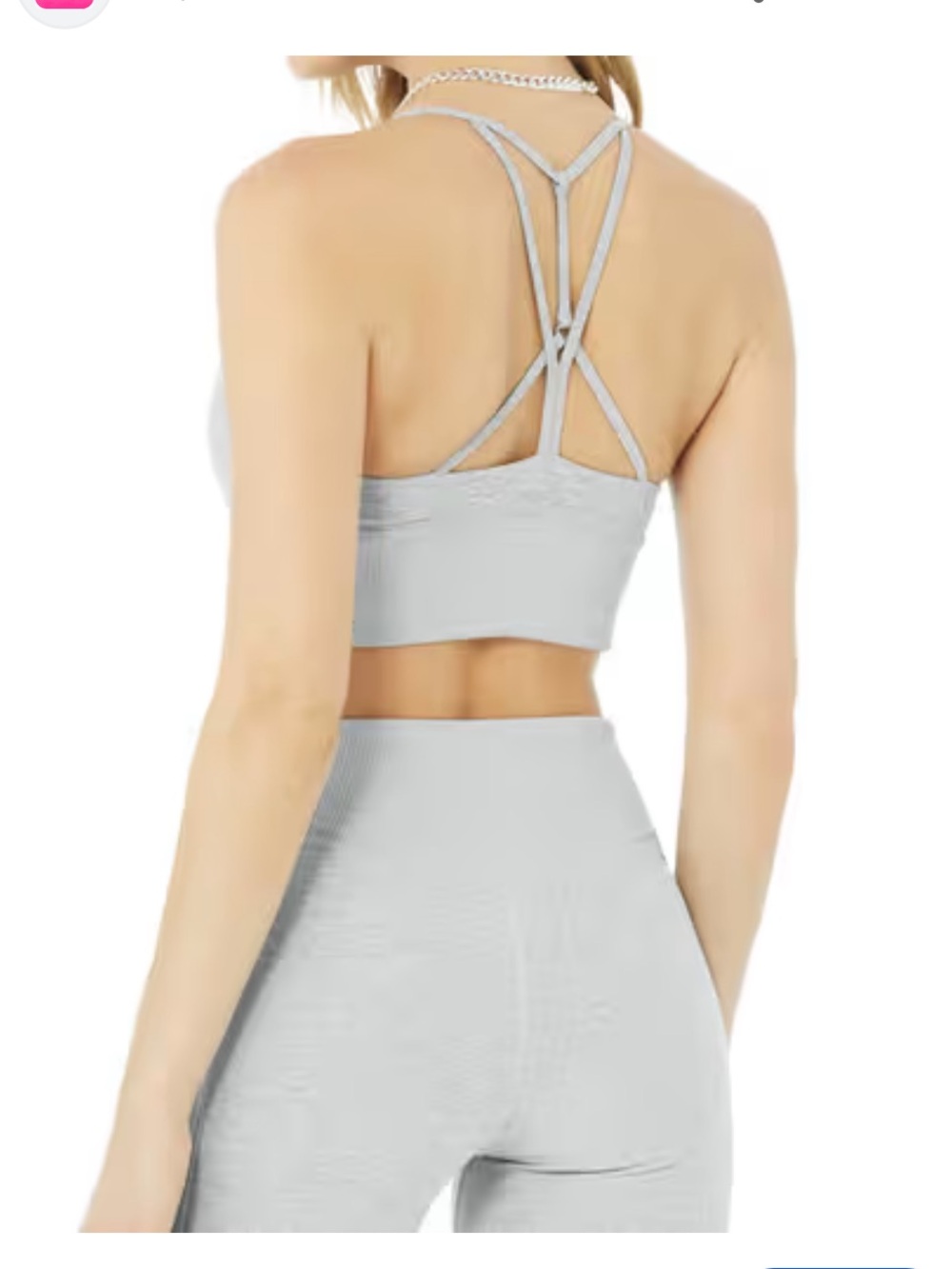 Alo Yoga Lavish Sports Bra Sz XS Light Grey Zinc Heather Alosoft Luxe Sporty